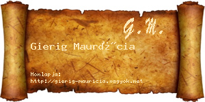 Gierig Maurícia névjegykártya